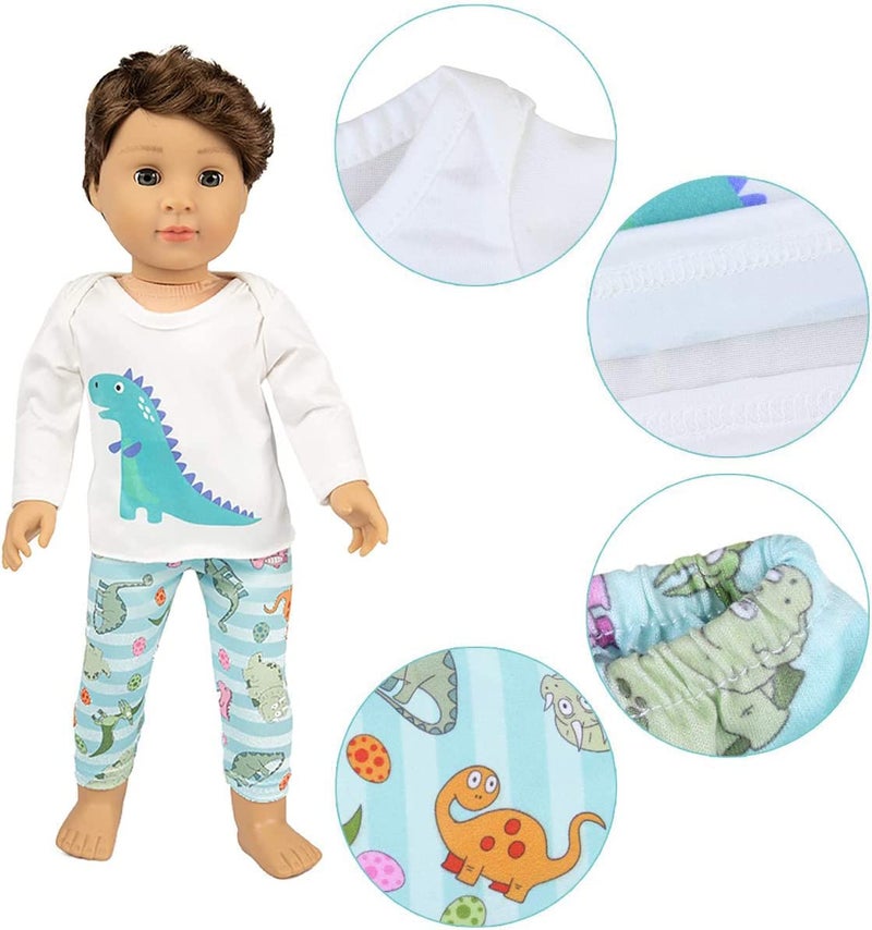 Ecore Fun American 18 Inch Boy Girl Doll Clothes Pajamas Tracksuit for 18" Boys or Girls - Birthday Reward Gift Dolls Outfits for 18 Inch Dolls - Image 5